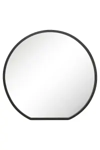 MirrorOutlet The Circulus Black Framed Flat Bottom Circular Wall Mirror 84CM X 80CM