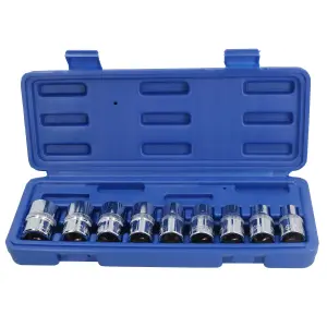 1/2" Drive Star Torx Shallow Female E Sockets E10-E24 9pc Set