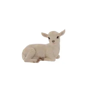 Terrastyle White Resin Lamb Garden ornament (H)19.5cm