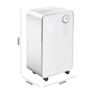 16L Dehumidifier with Wheels,24 hours Timer,Control Panel,Low Noise,Phone Control by WiFi