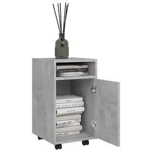 Berkfield Side Cabinet with Wheels Concrete Grey 33x38x60 cm Engineered Wood