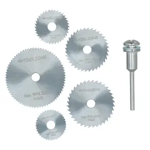 HSS Mini Circular Saw Discs Cutters Cutting Tools Rotary Blades 6pc 22 - 44mm