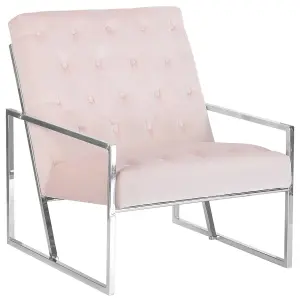 Beliani Glam Armchair HARSTAD Velvet Pink