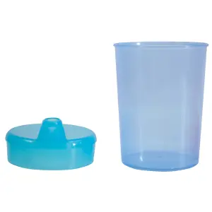 Blue Drinking Sippy Cup - Two Spouts - Blended Foods and Liquids - Dishwashable