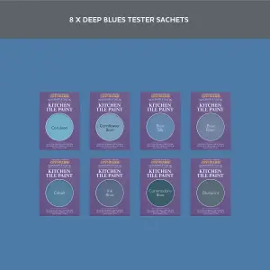 Rust-Oleum Blue Satin Kitchen Wall Tile Paint Tester Samples - 10ml