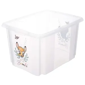 Keeeper Bambi Turn Around Stackable Box with Lid 30 Litre Transparent