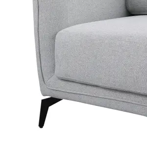 Oslo Modern Scandi Style Fabric Living Room 2+3 Seater Sofa Set (Light Grey)