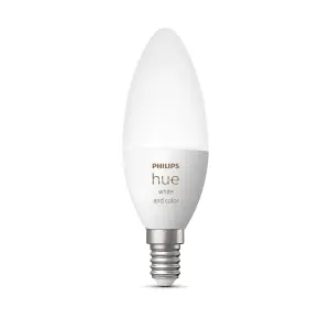 Philips Hue SES 75W LED RGB & neutral white Candle Non-dimmable Light bulb