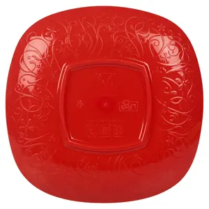 URBNLIVING 3cm Height Red 6 Plastic Side Plates