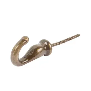 Hammer & Tongs - Screw Hook - W20mm x H35mm - Brass