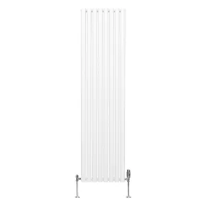 Oval Column Radiator & Valves - 1800mm x 480mm - White