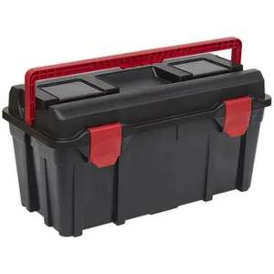 Durable Portable Toolbox with Locking Handle and Tote Tray - 580 x 285 x 290mm