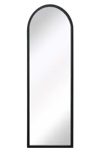 MirrorOutlet - The Arcus - Black Metal Framed Arched Garden Wall Mirror 47" x 16" (120 x 40 cm)