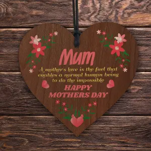 Red Ocean Mum Heart Birthday Mothers Day Gift For Mum Mummy Novelty Plaque Mum Gift From Son Daughter