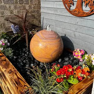 Sandstone Sphere 40cm Natural Stone Solar Water Feature