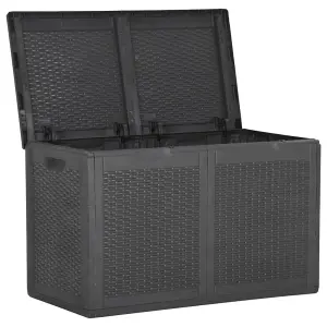 Berkfield Garden Storage Box 180L Black PP Rattan