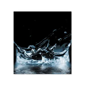 Toughened 6mm Glass Kitchen Splashback 60 x 65cm Water Splash 2 - Polished Edge Heat Resistant Back Splash for Cookers Hob