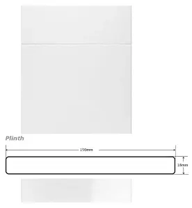 WTC White Gloss Vogue Lacquered Finish 3mtr Kitchen Plinth