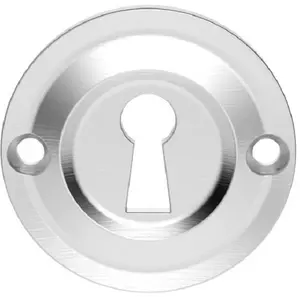 42mm Standard Keyhole Profile Escutcheon Rounded Ridge Satin Chrome