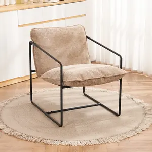 Tivoli Occasional Chair Black Metal Frame with Champagne Fabric