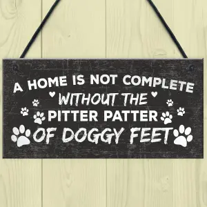 Red Ocean Funny Dog Hanging Plaque Dog House Home Decor Signs Dog Christmas Presents Friend Gift