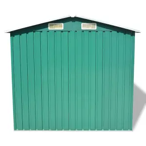 Berkfield Garden Storage Shed Green Metal 204x132x186 cm