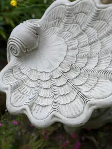 Beautifully Detailed Spiral Design Birdbath