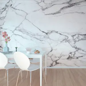 Origin Murals White Marble Matt Smooth Paste the Wall Mural 350cm wide x 280cm high