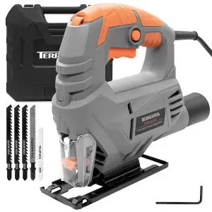 Terratek Jigsaw 550W Electric 3000RPM 5 Speed Carry Case & Vacuum Adaptor Corded Jig Saw