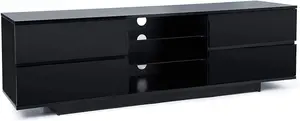 Homeology Avitus Gloss Black with 4-Black Drawer TV Stand for up to 65" Flat Screen LED and LCD TV Cabinet