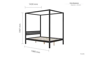 Birlea Mercia Four Poster Double Bed Black