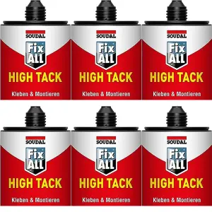 Soudal Fix All White High Tack Sealant Glue (Pack of 6)