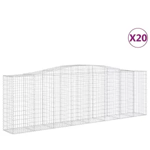 Berkfield Arched Gabion Baskets 20 pcs 400x50x120/140 cm Galvanised Iron