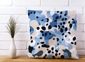 Blue Camouflage Pattern Cushions 60cm x 60cm