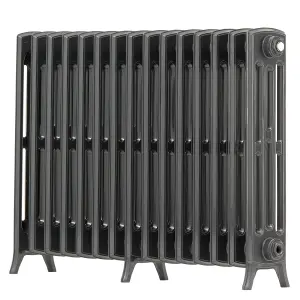 Arroll Edwardian Cast aluminium Anthracite Grey 15 Column Radiator, (W)906mm x (H)650mm