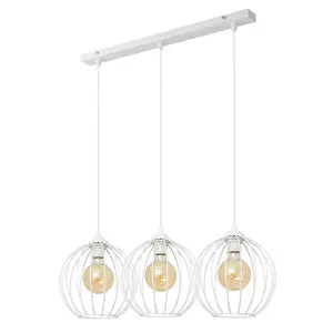 Luminosa Mercure Straight Bar Pendant Ceiling Light White 70cm