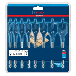 Bosch Wood 8 piece Hex Flat Drill bit set