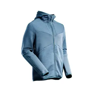 Mascot Customized Microfleece with Hood and Zipper (Stone Blue)  (Medium)