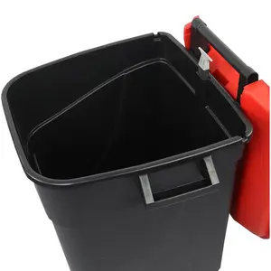 120 Litre Wheelie Bin with Foot Pedal - Red Lid