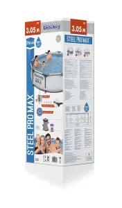 Bestway Steel pro max Swimming pool with pump (L) 3.05m x (H) 76cm