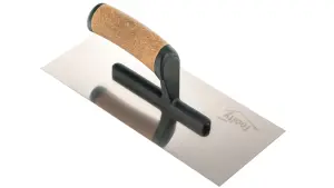 Toolty Stainless Steel Trowel with Cork Handle on Polyamide Foot 280mm for Plastering Rendering Finishing Smoothing DIY