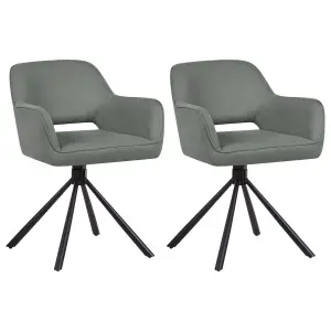 Set of 2 Chairs LOURES Dark Green