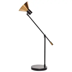 Beliani Industrial Metal Table Lamp Gold PINKEEN