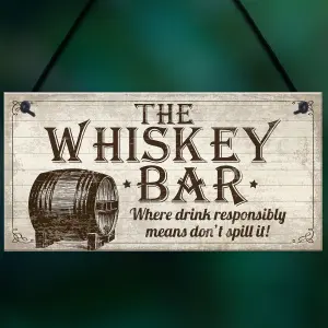 Red Ocean Vintage Whisky Bar Plaque Hanging Rustic Sign Home Bar Pub Man Cave Birthday Gift For Him