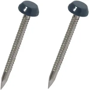 250 x Anthracite Grey UPVC 40mm Poly Top Pins Nails Plastic Headed Fascia Fixings Polytop