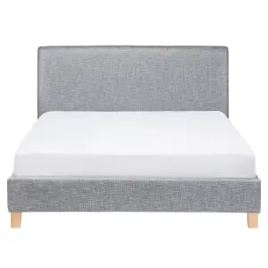 Fabric EU King Size Bed Grey SENNEZ