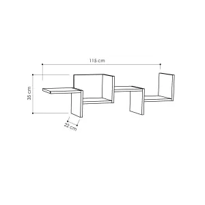 Decortie Rako Wall Mounted Floating Shelf Asymmetric Modern Design White 34cm