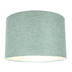 Contemporary and Sleek Mint Plain Linen Fabric Drum Lamp Shade 60w Maximum