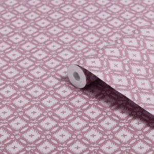 Laura Ashley Whitebrook Purple Motif Smooth Wallpaper Sample