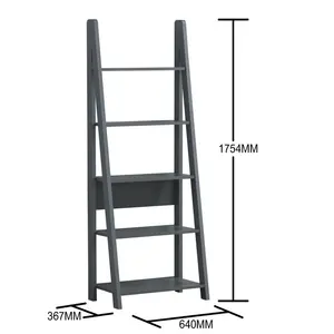 Arelious Ladder Bookcase Dark Grey